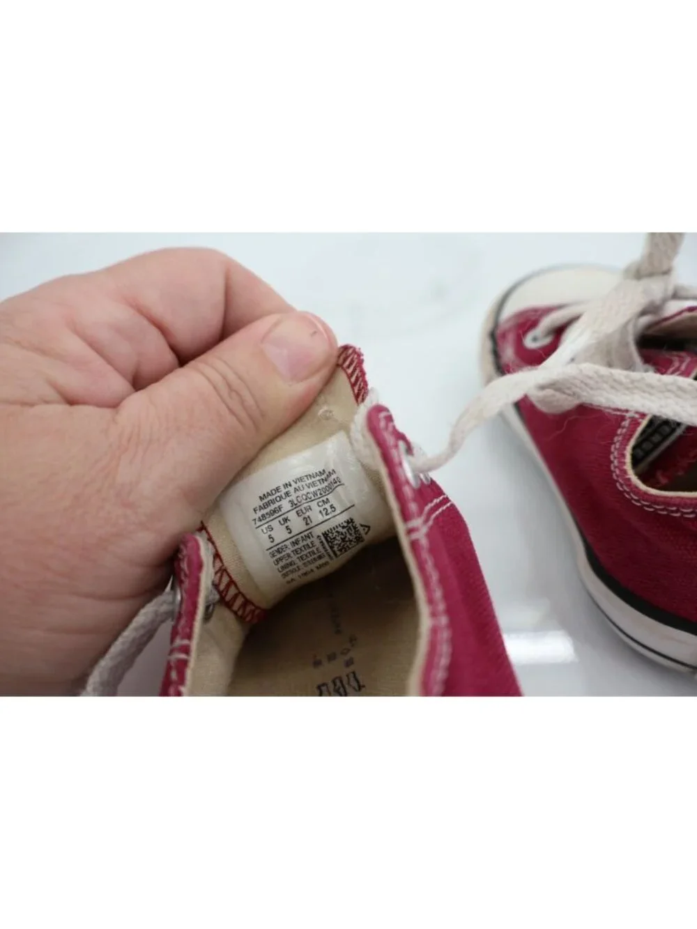 Converse Chuck Taylor All Star Double Tongue Low Top Toddler Size 5 Red Girl